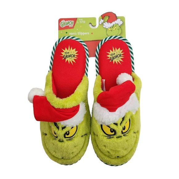 Dr. Seuss Shoes Dr Seuss Grinch Christmas Slippers Mens L 1 12 Nwt